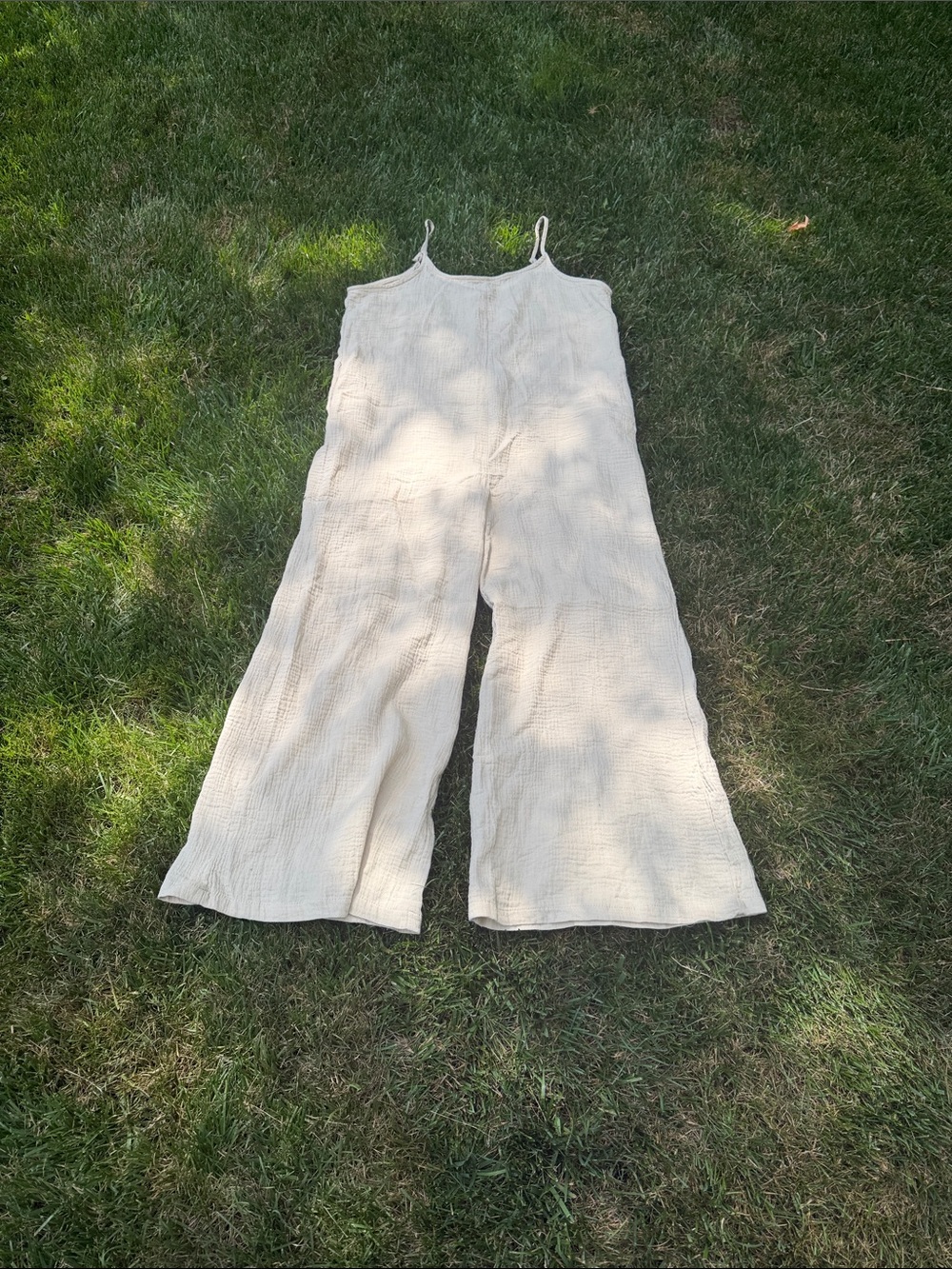 Light Cream Wide-Leg Jumpsuit